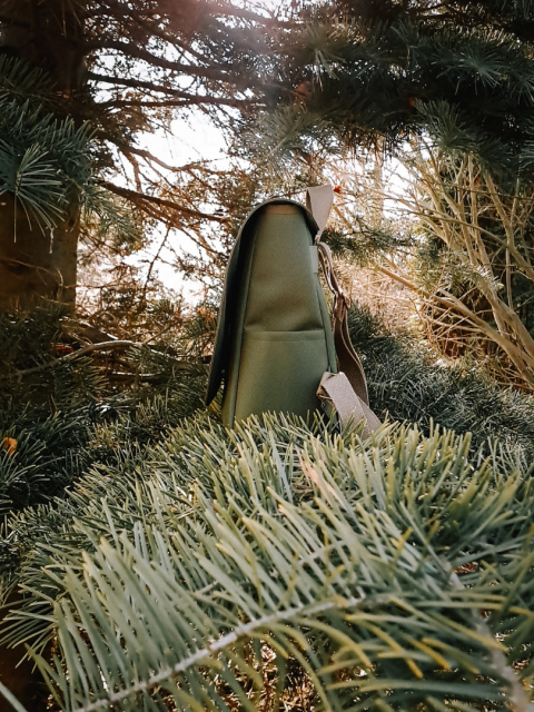 plecak zielony - mimozy