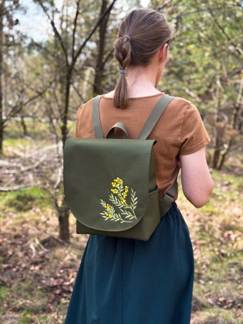 plecak zielony - mimozy